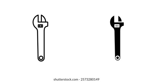 Adjustable wrench icons vector graphic pack