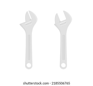 Adjustable wrench illustration vector flat design editable. Wrench icon.