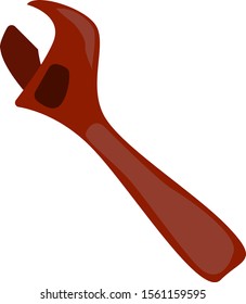 Adjustable wrench, illustration, vector on white background.
