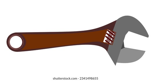 An adjustable wrench isolated on a white background, it  s a type of wrench which can be adjusted according to different settings, to fit for size to a wide range of hexagonal nuts