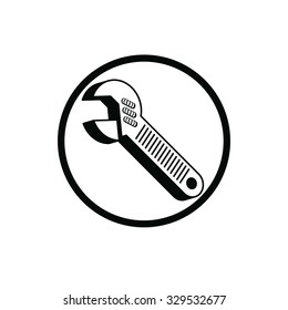 Adjustable wrench isolated on white, repair tool 3d vector icon. Manufacture theme design element, detailed illustration of work instrument.