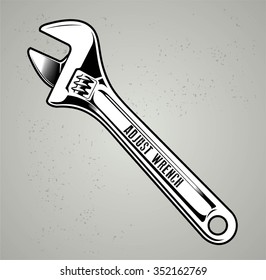 Adjustable Wrench isolated on a white background