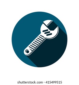 Adjustable wrench isolated on white, repair tool 3d icon. Manufacture theme vector design element, detailed illustration of work instrument.