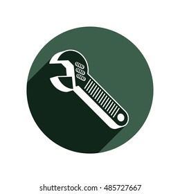 Adjustable wrench isolated on white, repair tool 3d vector icon. Manufacture theme design element, detailed illustration of work instrument.