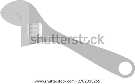The adjustable wrench isolated on white background
