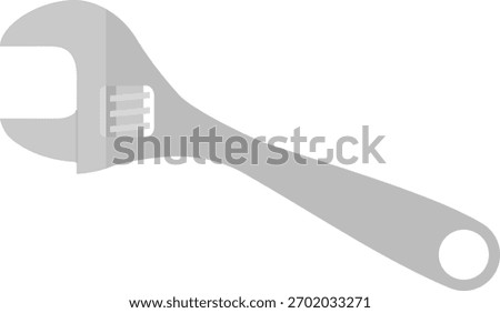 The adjustable wrench isolated on white background