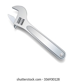 Adjustable wrench isolated. Vector illustration