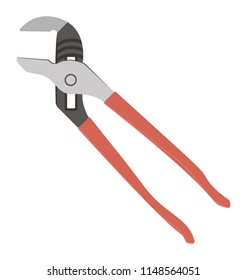 
Adjustable wrench like jaws and plase like legs, formed like scissor, pump plier graphic 
