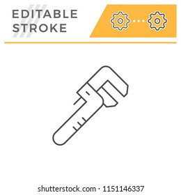 Adjustable wrench line icon
