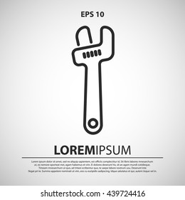 adjustable wrench line icon