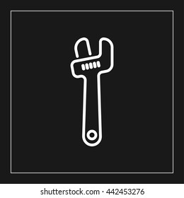 adjustable wrench line icon