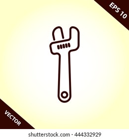 adjustable wrench line icon