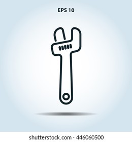 adjustable wrench line icon