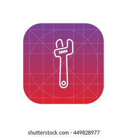 adjustable wrench line icon