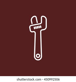 adjustable wrench line icon