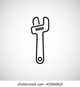 adjustable wrench line icon