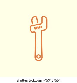 adjustable wrench line icon
