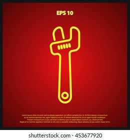 adjustable wrench line icon