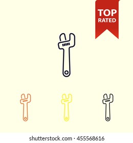 adjustable wrench line icon