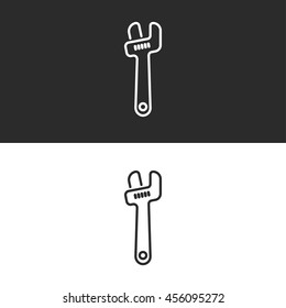 adjustable wrench line icon