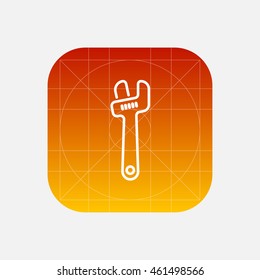 adjustable wrench line icon