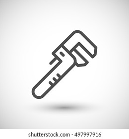 Adjustable wrench line icon