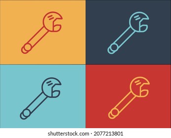 Adjustable Wrench Logo Template, Simple Flat Icon Of adjustable,wrench,repair