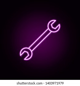 adjustable wrench neon icon. Elements of construction tools set. Simple icon for websites, web design, mobile app, info graphics