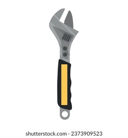 Adjustable wrench on white background