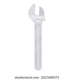 Llave ajustable sobre un fondo blanco. Ilustración vectorial