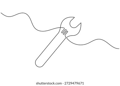 Chave ajustável um estilo de minimalismo de desenho de linha contínua