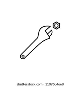 adjustable wrench outline icon. Element of construction icon for mobile concept and web apps. Thin line adjustable wrench outline icon can be used for web and mobile on white background