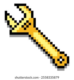 Adjustable wrench in pixel art style