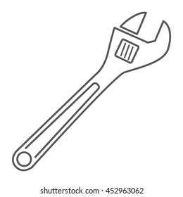 Adjustable wrench. Simple vector icon.
