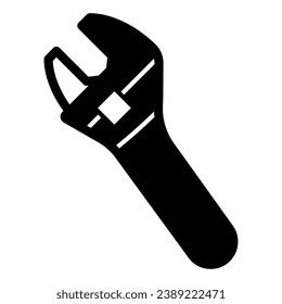 Adjustable wrench solid icon, construction tools concept, adjustable spanner crescent vector sign on white background, glyph style icon for mobile concept and web design. Vector graphics