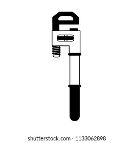 Adjustable wrench tool in black and white
