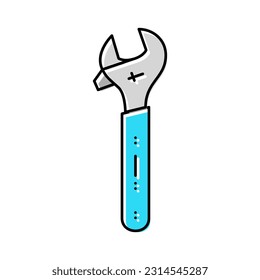 adjustable wrench tool color icon vector. adjustable wrench tool sign. isolated symbol illustration