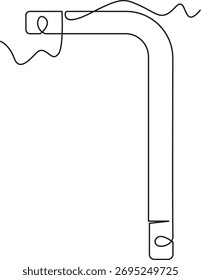 Llave ajustable o línea continua de la herramienta que dibuja, Ilustración vectorial mecánica mínima del instrumento