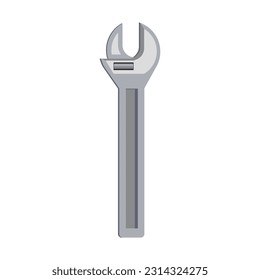 adjustable wrench tool, geometric flat design vector