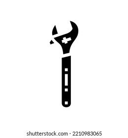 adjustable wrench tool glyph icon vector. adjustable wrench tool sign. isolated symbol illustration