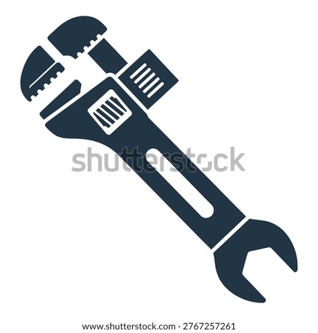 Adjustable wrench tool for gripping and twisting objects easily handy for home repairs icon