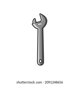Adjustable wrench tool icon illustration premium vector
