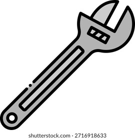 Adjustable Wrench Tool Icon Illustration