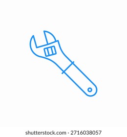adjustable wrench tool icon sign vector
