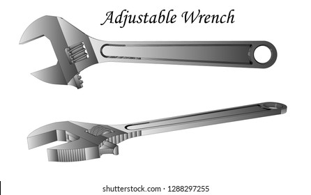 Adjustable wrench vector