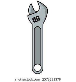 Adjustable wrench vector art, wrench clip art, repair tool clipart, adjustable spanner wrench flat icon