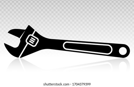 adjustable wrench vector flat icons on a transparent background