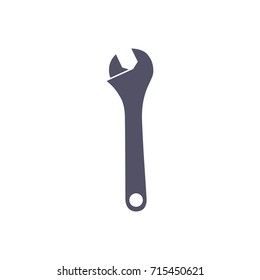 adjustable wrench vector flat illustration on white background