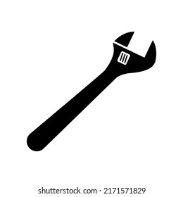 Adjustable wrench vector icon on white background