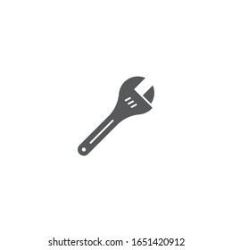 Adjustable wrench vector icon symbol tools isolated on white background